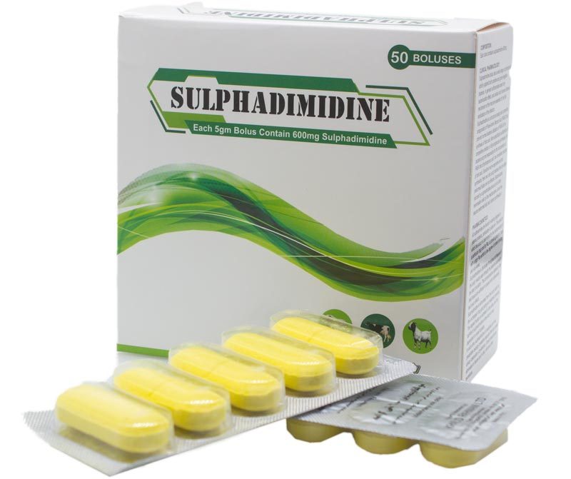 Sulphadimidine Boluses Box and Tablet pack.